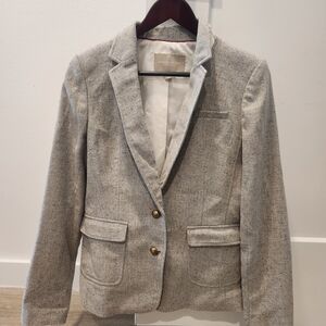 Gray Blazer with Gold Buttons